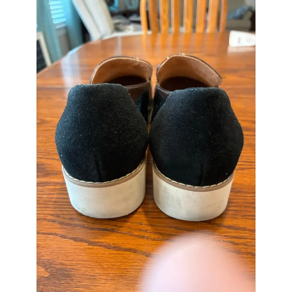 Vionic Kensley Patent Leather Slip-On Lug Sole Platform Loafers Black Size 8.5